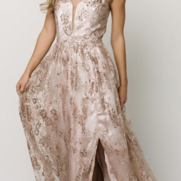 Sequin gown - rose gold - size M - Picture 3 of 9